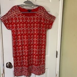 Lucky Brand red boho t shirt dress NWT Size Small